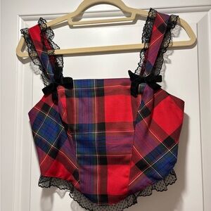 Urban Outfitters Red and Blue Plaid Tank Top